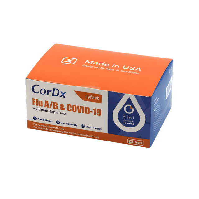 Respiratory Test Kit Tyfast Flu A+B / COVID-19 Multiplex Rapid Test 25 Tests
