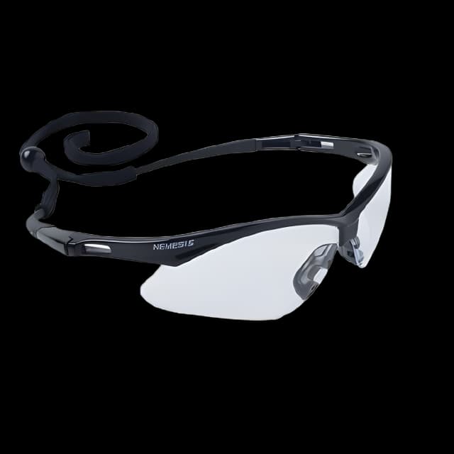 Safety Glasses Jackson Safety® Nemesis Anti-fog Coating Clear Tint Polycarbonate Lens Black Frame Over Ear One Size Fits Most