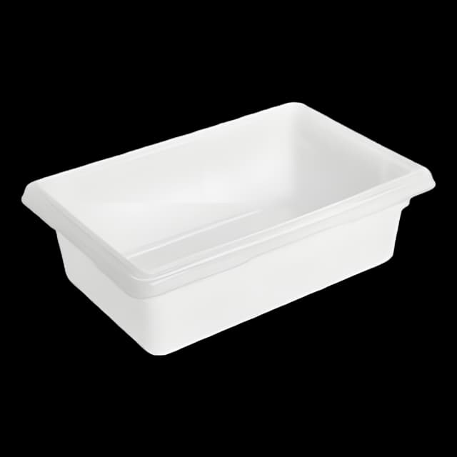 Food/Tote Boxes, 3.5 gal, 18 x 12 x 6, White, Plastic