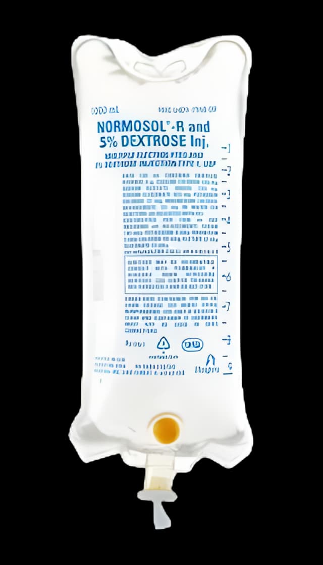 Normosol™-R with 5% Dextrose Electrolyte Solution Sodium Chloride / Sodium Acetate / Sodium Gluconate / Potassium Chloride / Magnesium Chloride / Dextrose 526 mg - 222 mg - 502 mg - 37 mg - 30 mg / 100 mL - 5% IV Solution Flexible Bag 1,000 mL