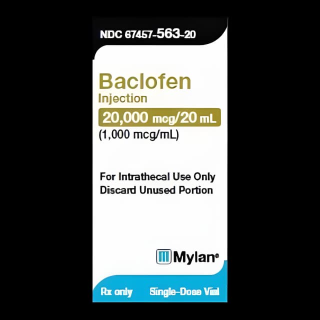 Baclofen Injection 1,000 mcg/mL by Mylan - Intrathecal Use