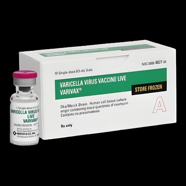 Varivax® Chicken Pox Vaccine Indicated for People 12 Months of Age and Older Varicella Virus Vaccine Live, Preservative Free 1350 PFU Injection Single-Dose Vial 0.5 mL