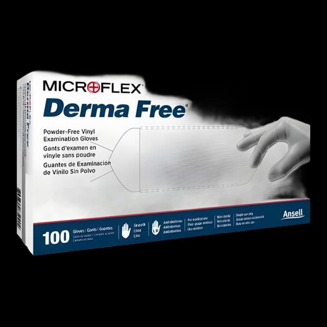 Exam Glove Derma Free™ Medium NonSterile Vinyl Standard Cuff Length Smooth Clear Not Rated