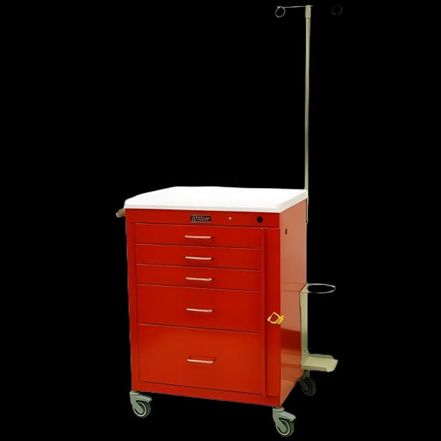 Emergency Cart Mini24 with IV Pole - Harloff