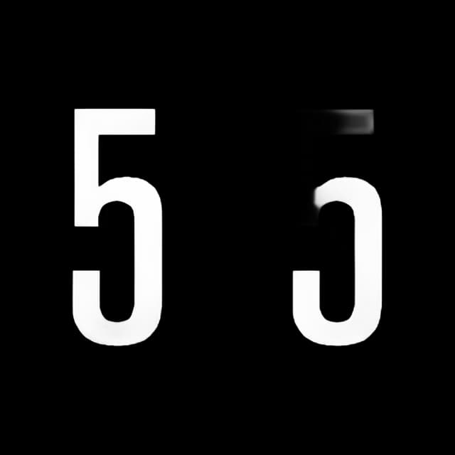 Pre-Printed Label Chart Tab Black 5 | 5 White Numeric 1-7/8 Inch