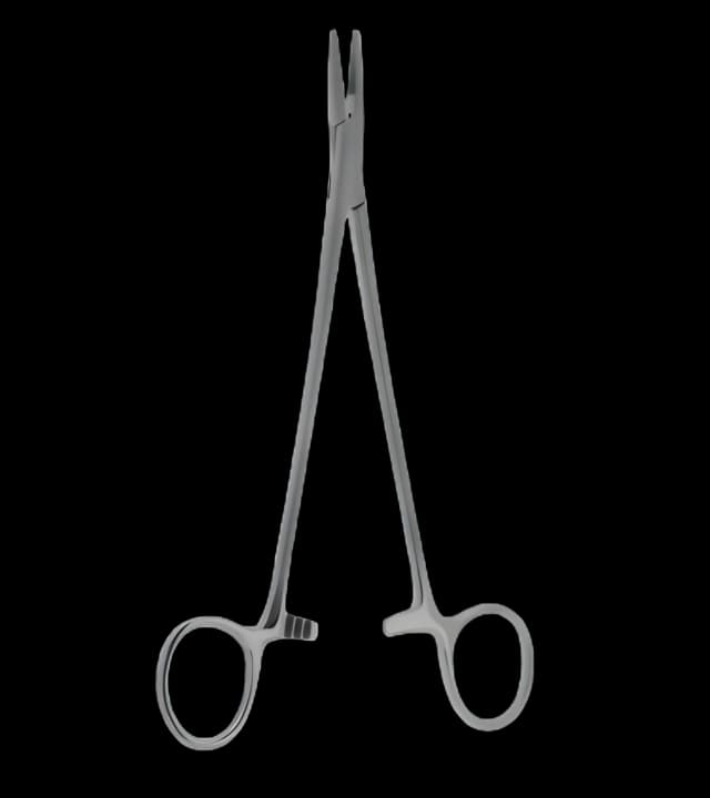 Needle Holder Snowden-Pencer™ Diamond-Jaw 9 Inch Length Straight Jaws with 2,500 Teeth per Square Inch Finger Ring Handle