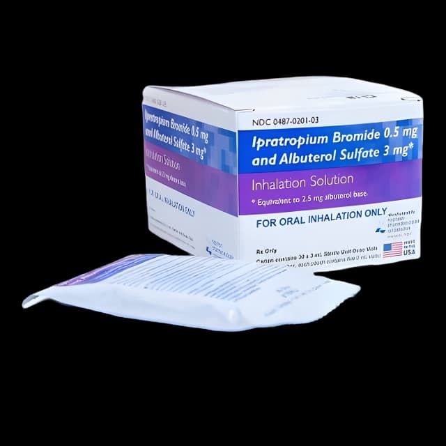 Ipratropium / Albuterol Sulfate 0.5 mg - 3 mg / 3 mL Solution Nebulizer Ampule 30 Ampules - 00487020103