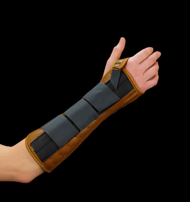 Wrist / Forearm Brace DeRoyal® Suede Leatherette Right Hand Brown Small - 5001-02