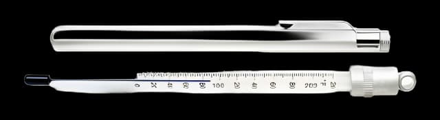 Liquid-in-Glass Thermometer Fisherbrand™ Fahrenheit / Celsius 0° to 220° (-10° to +110°C) Total Immersion Does Not Require Power