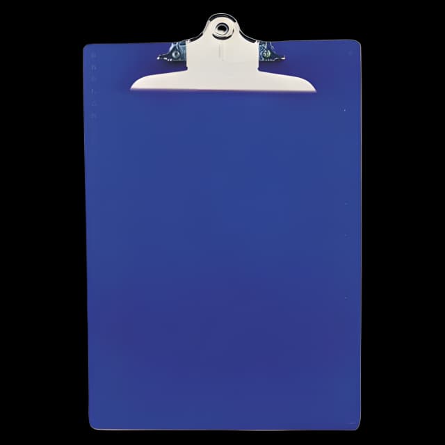 Recycled Plastic Clipboard with Ruler Edge, 1" Clip Capacity, Holds 8.5 x 11 Sheets, Blue