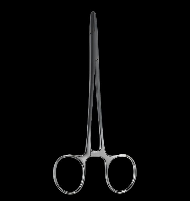 Needle Holder Snowden-Pencer™ Diamond-Jaw 5-1/2 Inch Length Straight Jaws with 2,500 Teeth per Square Inch Finger Ring Handle