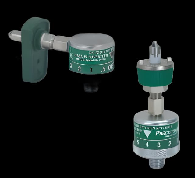 Precision Medical® Oxygen Flowmeter Dial with Top Connection 0 - 15 LPM 1/8 Inch NPT Female Connector