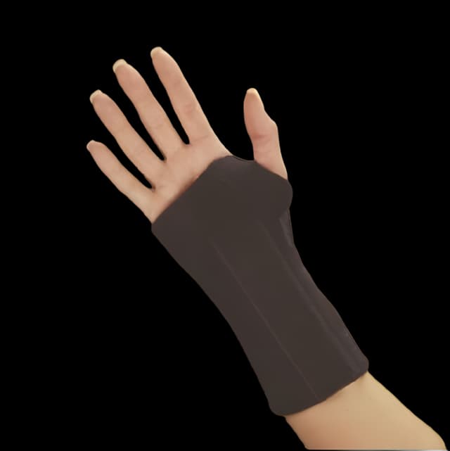 Cock-Up Wrist Brace DeRoyal® Low Profile Neoprene Right Hand Black Small