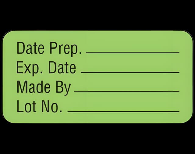 Pre-Printed / Write On Label Shamrock Advisory Label Green Vac Date Prep. _____ / Exp Date _____ … Black Quality Control Label 3/4 X 1-1/2 Inch
