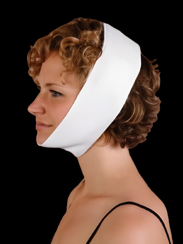 Facial Support Wrap with Gel Packs One Size Fits Most Poly Blend Fabric White