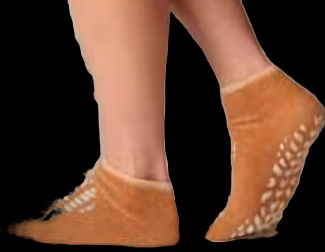 Terry Treads® Large Fall Management Slipper Socks - Beige