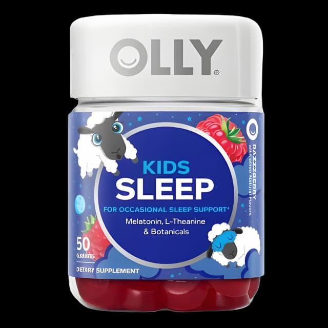 Dietary Supplement OLLY® Kids Sleep L-Theanine / Melatonin / Botanicals 15 mg - 0.5 mg - 2.5 mg Strength Gummy 50 per Bottle Razzzberry Flavor
