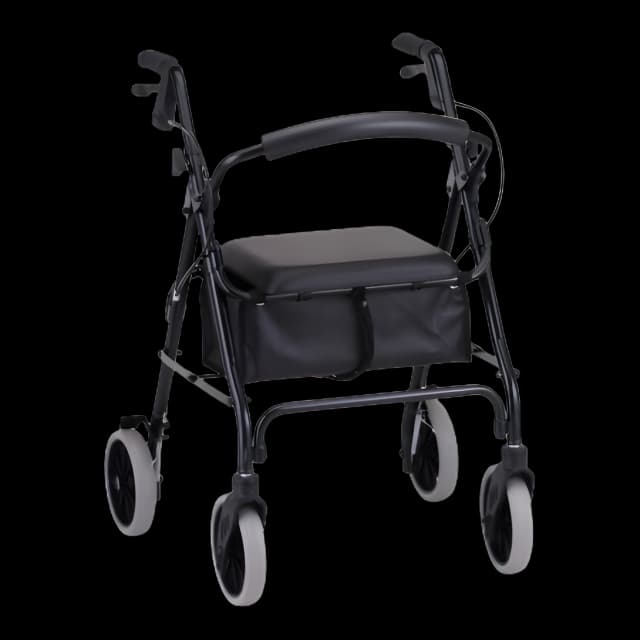 Zoom 22 4-Wheel Adjustable Height Rollator - Black