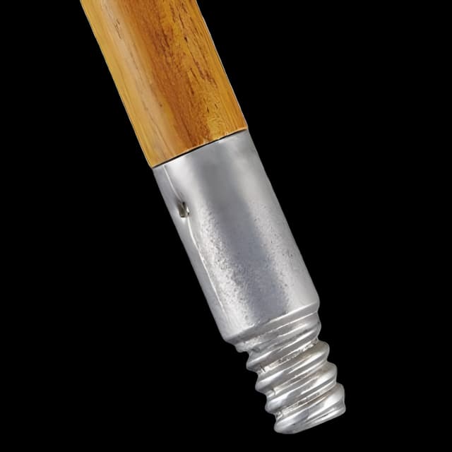 Lacquered-Wood Threaded-Tip Broom/Sweep Handle, 0.94" dia x 60", Natural