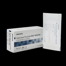 Sterilization Pouch McKesson Ethylene Oxide (EO) Gas / Steam 3-1/2 X 5 Inch Transparent Blue / White Self Seal Paper / Film