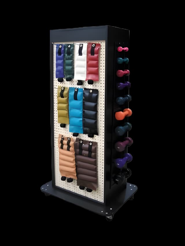 Storage Unit with Exercise Equipment 52 Piece Set with Mobile Unit Compact 1 to 10 lbs.