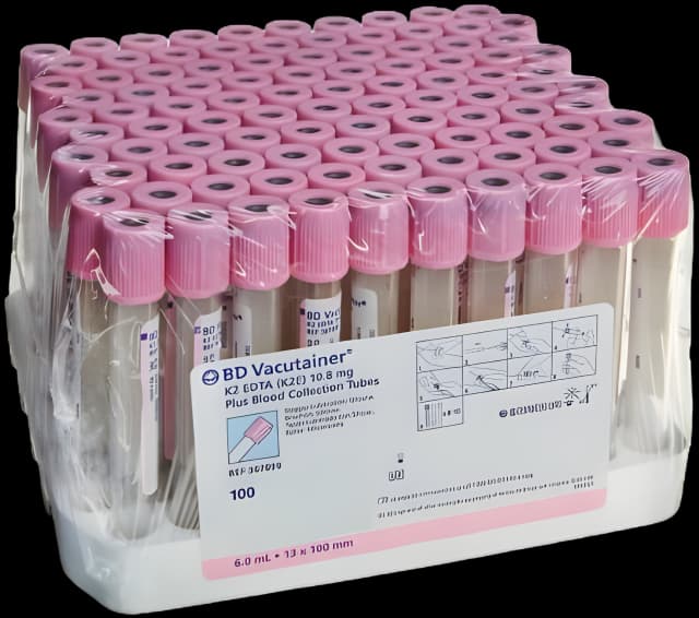 BD Vacutainer® Venous Blood Collection Tube K2 EDTA Additive 6 mL BD Hemogard™ Closure Plastic Tube - 367899