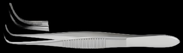 Eye Dressing Forceps Miltex® Takahashi 4 Inch Length OR Grade German Stainless Steel NonSterile NonLocking Thumb Handle Full Curved Serrated Tips