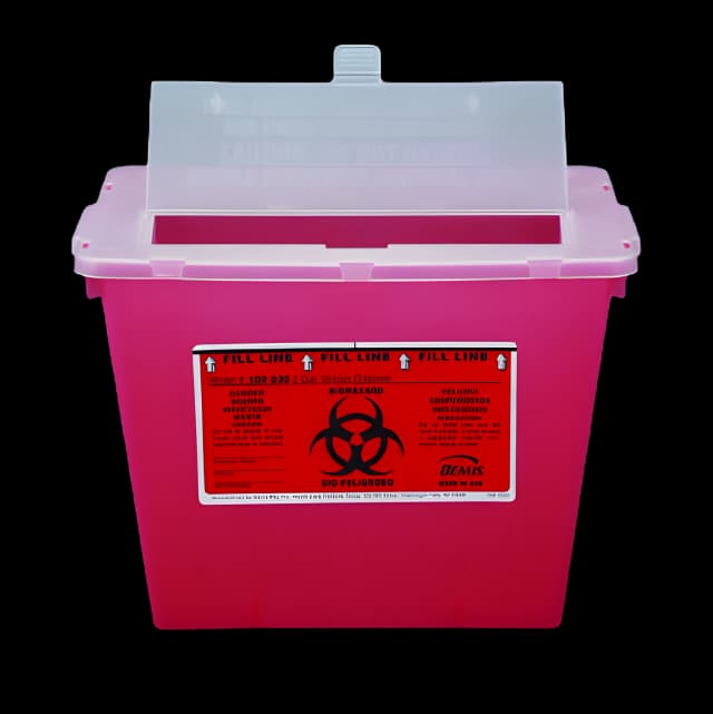 Sharps Container Bemis™ Sentinel Translucent Red Base 8-5/8 H X 11-5/8 L X 7-3/4 W Inch Horizontal Entry 2 Gallon