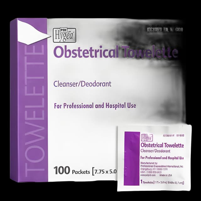Obstetrical Cleansing Towelette Hygea® Individual Packet Scented 100 Count