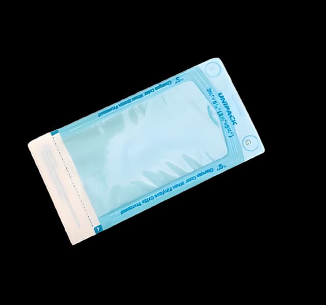 Sterilization Pouch UniPack Ethylene Oxide (EO) Gas / Steam 3-1/2 X 6-1/2 Inch Transparent Blue / White Self Seal Paper / Film