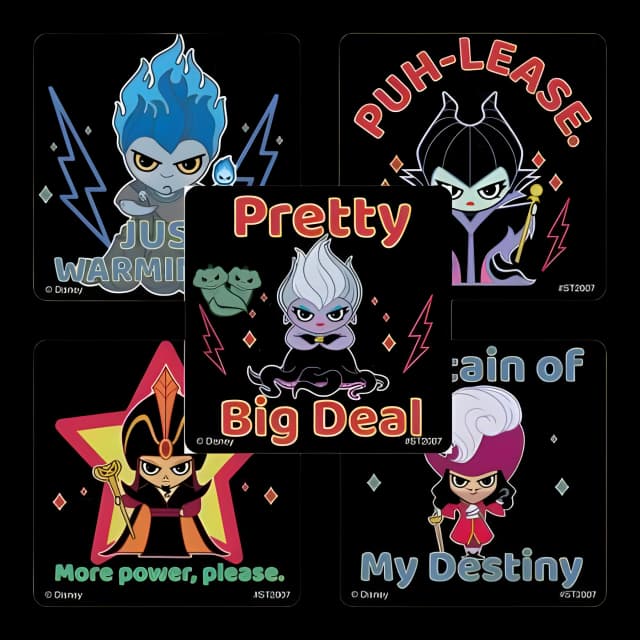 SmileMakers® 100 per Roll Disney Villains Chibi Sticker 2-1/2 Inch