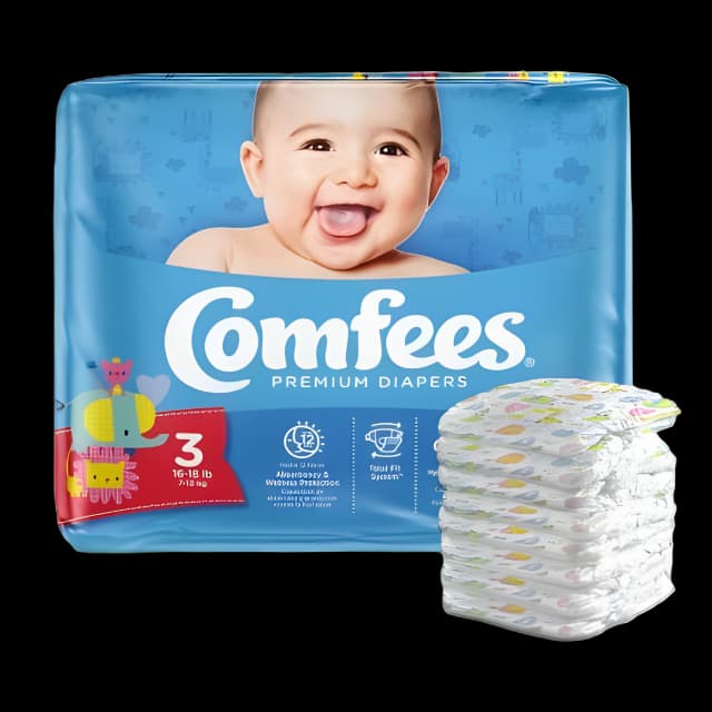 Unisex Baby Diaper Comfees® Size 3 Disposable Moderate Absorbency