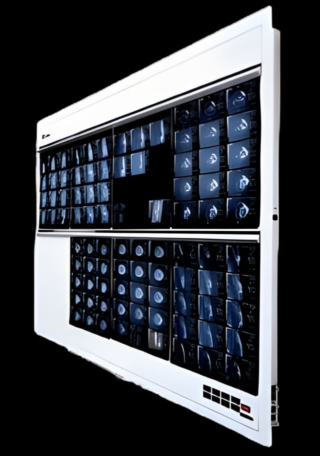 X-Ray Illuminator Trimline Plus 2 Bank 1 Tier 4 Lamp Wall Mount 28 W X 22 H X 3-1/4 D Inch White Two, 17 L X 14 W Inch Film