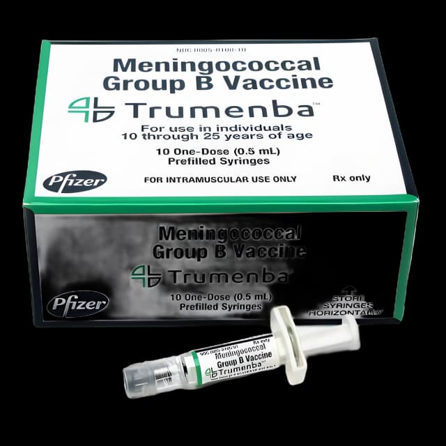 Trumenba® Meningitis Vaccine Indicated for People 10 Through 25 Years of Age Meningococcal Group B Vaccine 120 mcg / 0.5 mL Injection Prefilled Syringe 0.5 mL - 00005010010