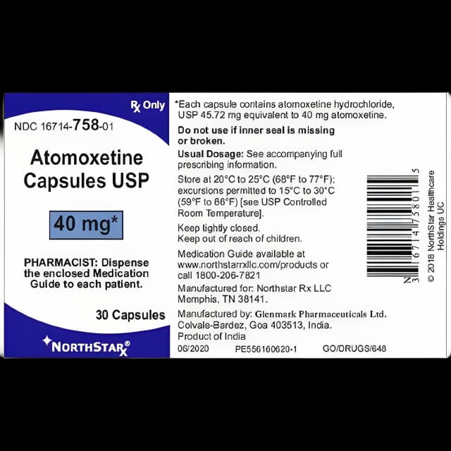 Atomoxetine HCl 40 mg Capsules for ADHD Treatment
