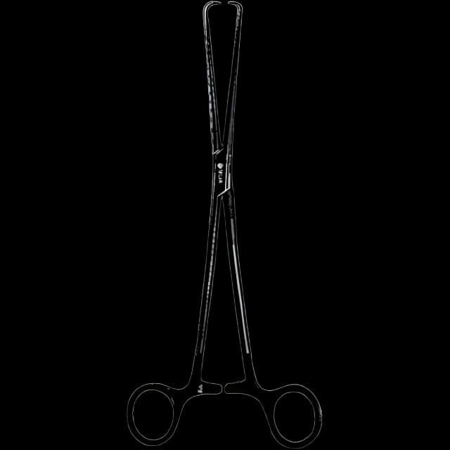 Laser Surgery Tenaculum Forceps Sklar Black™ Schroeder-Pozzi 10 Inch Length OR Grade Coated Stainless Steel NonSterile Ratchet Lock Finger Ring Handle Straight 1 X 1 Prongs with Round Tips