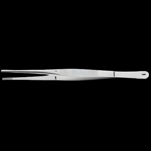 Tissue Forceps Aesculap® Stille-Baraya 7-7/8 Inch Length Surgical Grade Stainless Steel NonSterile NonLocking Thumb Handle Straight 3 X 4 Teeth