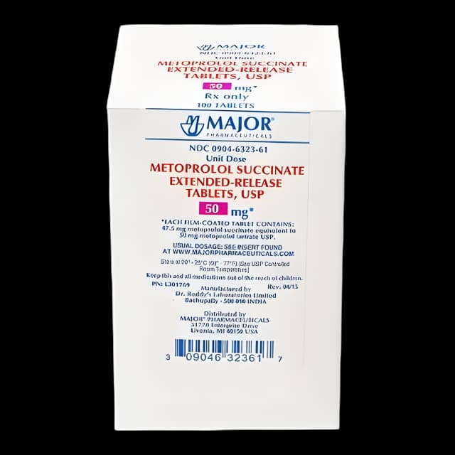 Buy Metoprolol Succinate 50 mg Extended-Release Tablets | 100 Pack