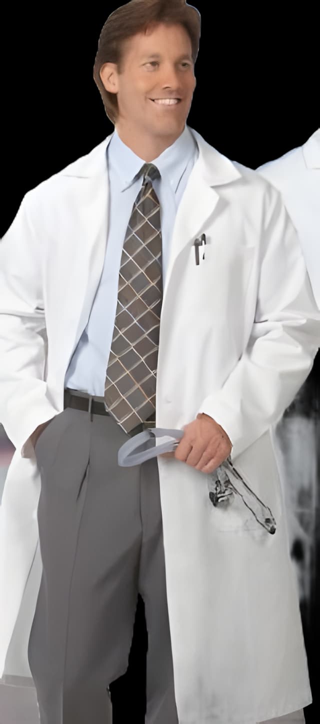 Lab Coat White Size 42 / X-Long Knee Length 65% Polyester / 35% Cotton Reusable - 6499-42