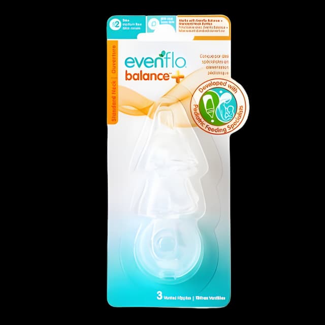 Evenflo Balance+ Medium Flow Nipple 3M+ - Pediatric Approved