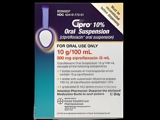 Ciprofloxacin 500 mg / 5 mL Suspension Bottle 100 mL