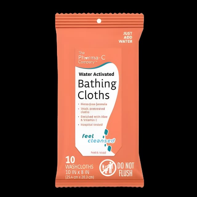 Pharma-C-Wipes Rinse-Free Bath Wipes - Aloe & Vitamin E