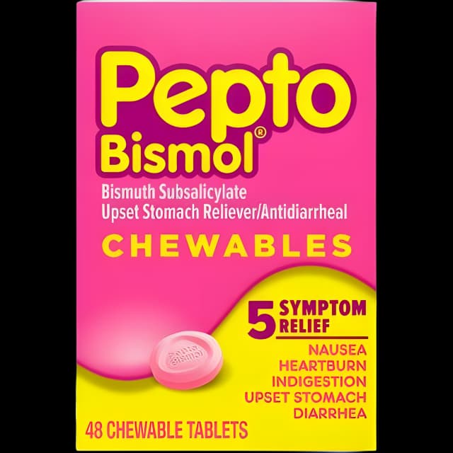 Anti-Diarrheal Pepto Bismol® 262 mg Strength Chewable Tablet 48 per Box