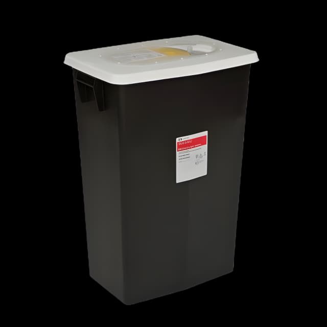 RCRA Waste Container SharpSafety™ Black Base 17-3/4 H X 11 D X 15-1/2 W Inch Vertical Entry 8 Gallon - 8608RC