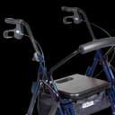 4 Wheel Rollator / Transport Chair drive™ Duet Blue Adjustable Height / Transport / Folding Aluminum Frame