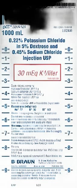 Replacement Preparation Potassium Chloride / Dextrose 5% / Sodium Chloride 0.45% 30 mEq / 1,000 mL IV Solution Flexible Bag 1,000 mL