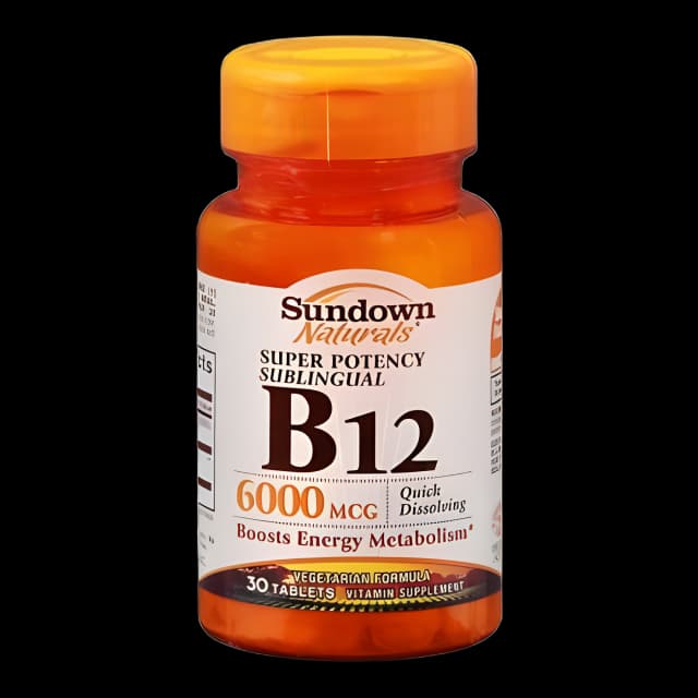 Vitamin Supplement Sundown Naturals® Vitamin B12 6000 mcg Strength Tablet 30 per Bottle