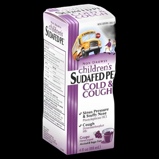 Cold and Cough Relief Children's Sudafed PE® Cold & Cough 5 mg - 2.5 mg / 5 mL Strength Liquid 4 oz.
