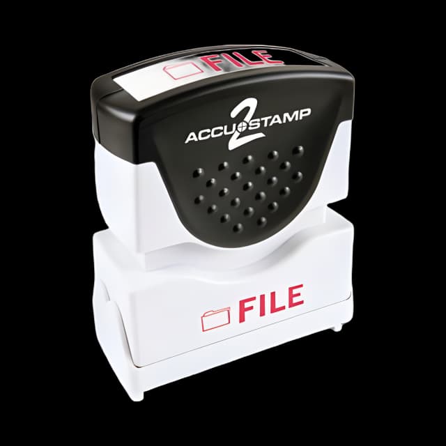 Pre-Inked Shutter Stamp, Red, FILE,.63 x 0.5