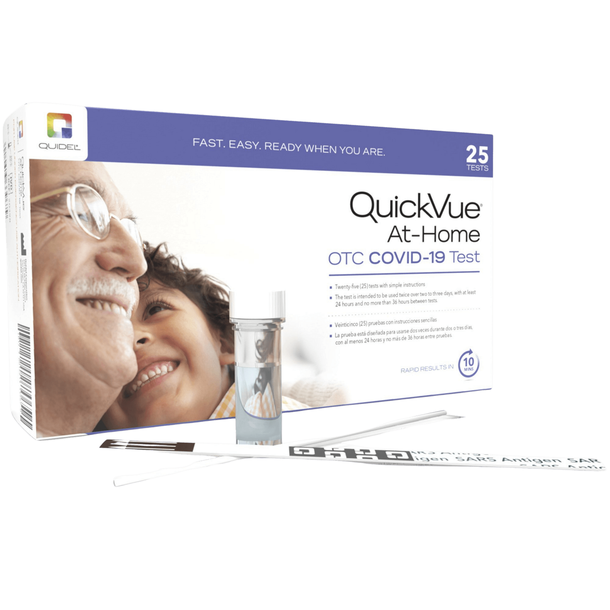 Quidel Quickvue Sars Antigen Test: QuickVue At-Home OTC Covid-19, 25 test/kit